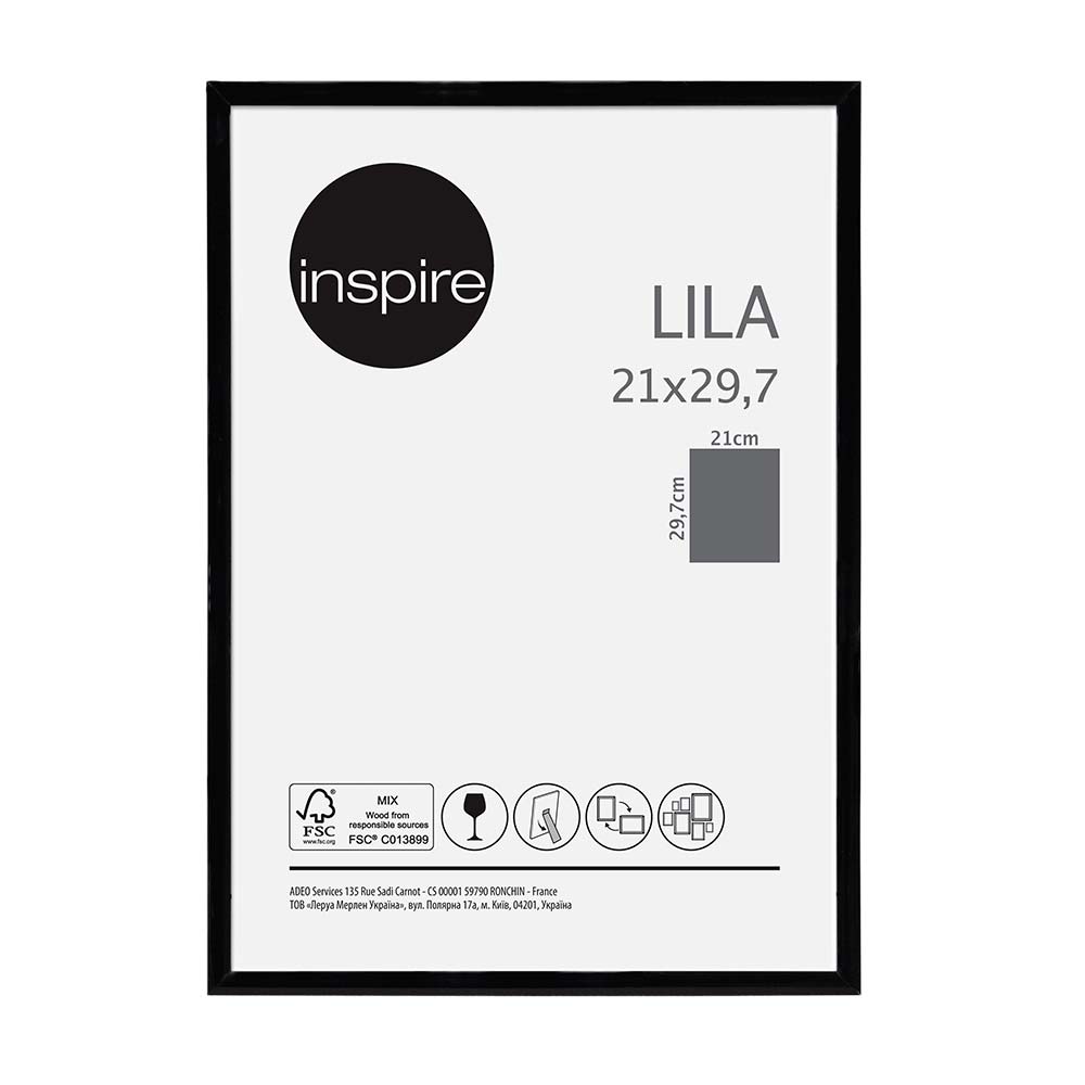Marco de Foto PVC/Madera Inspire Negro 21x29.7cm