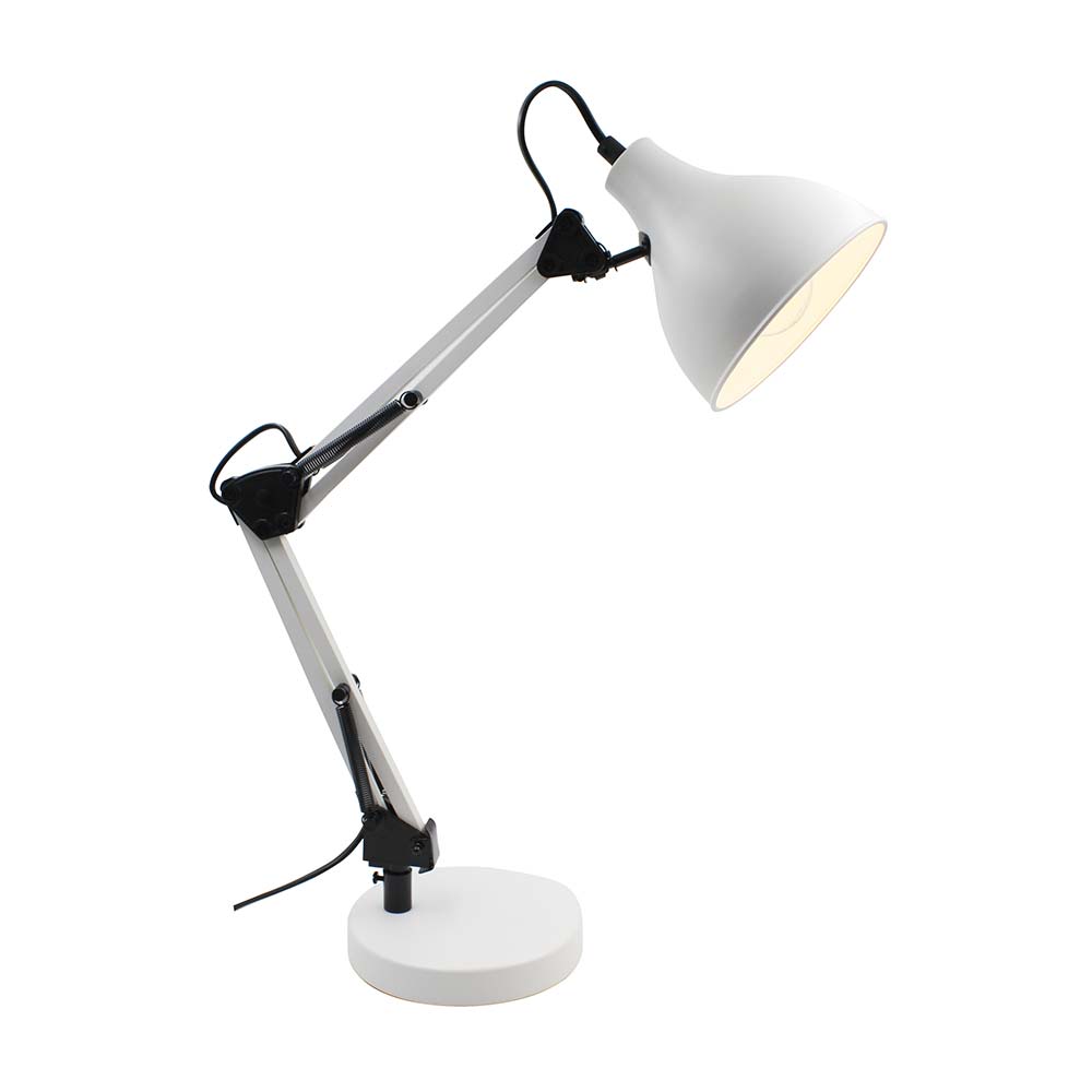 Lámpara de escritorio Ennis E27 55cm Blanco Inspire