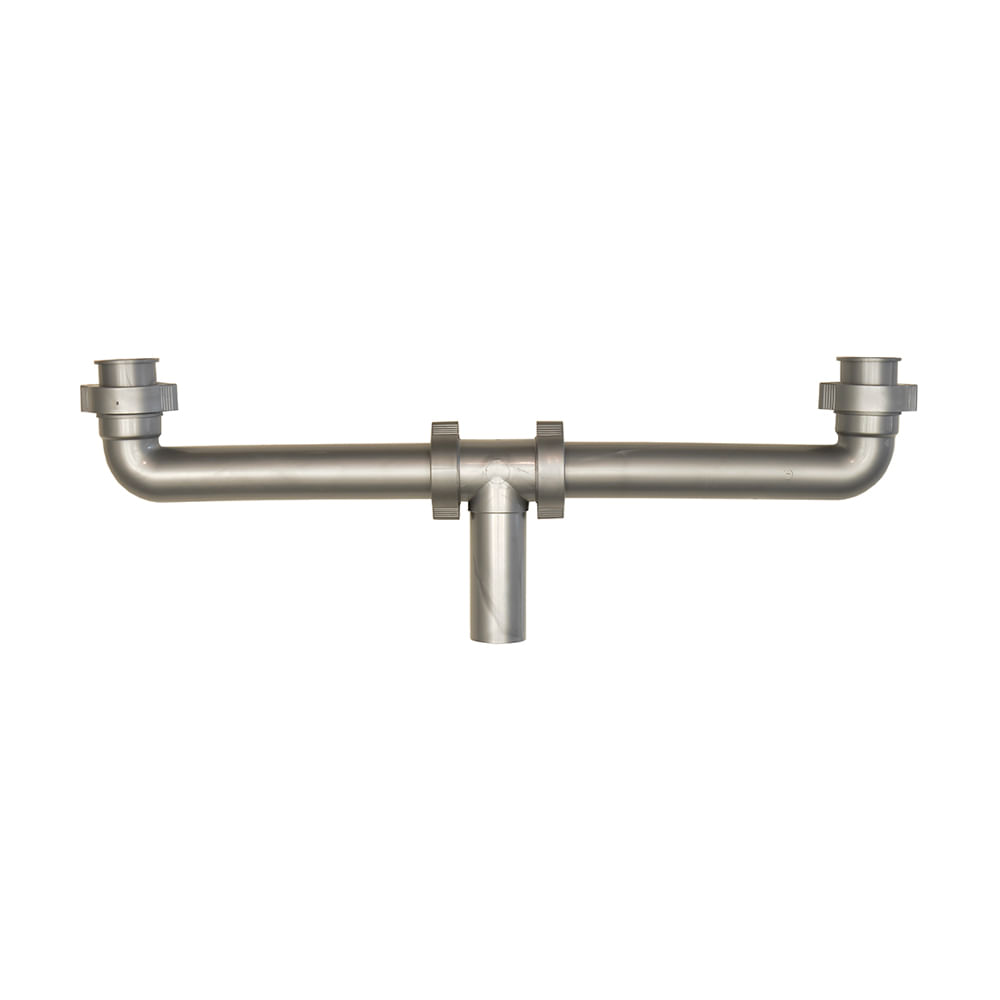Salida Central de 02 Tarjas Coflex Modelo PB9054P de Polipropileno Plata