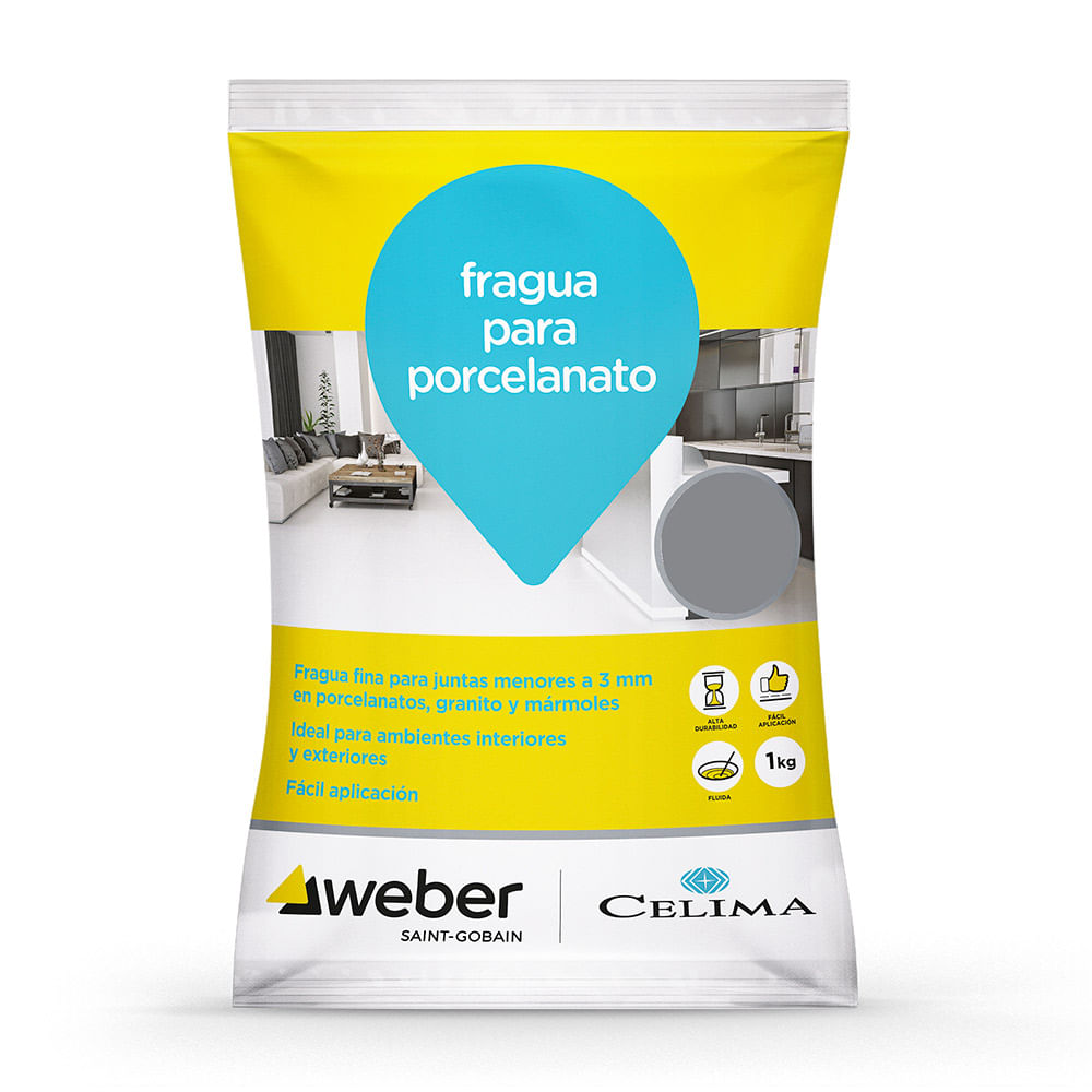 Fragua Porcelanato Granizo 1 kg Celima Weber