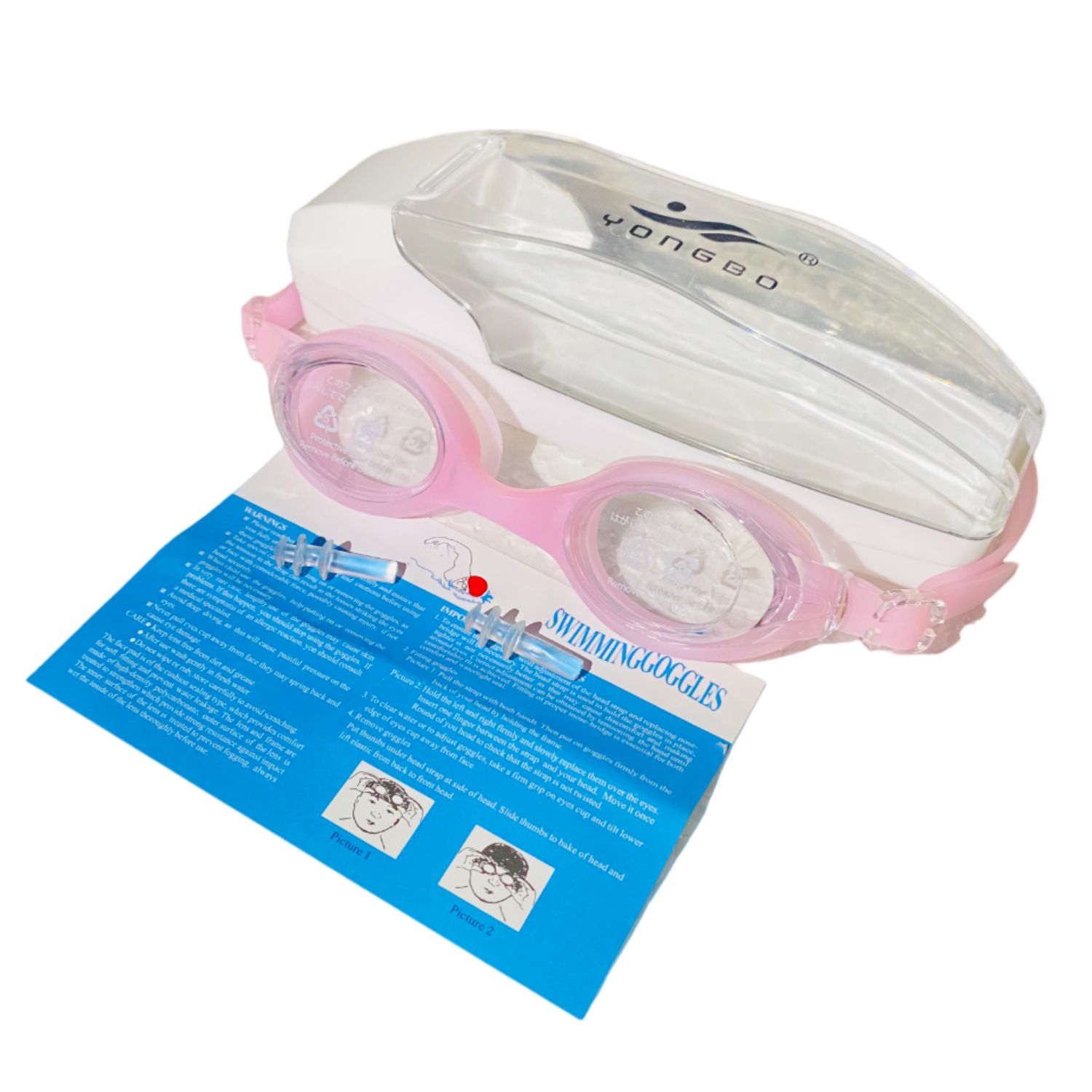 Lentes Natación Niño Tapones y Estuche Generico Rosa