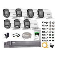 Cámaras Seguridad Exterior Kit 7 Hikvision 5mp Disco 1tb Colorvu Vision Nocturna a Color