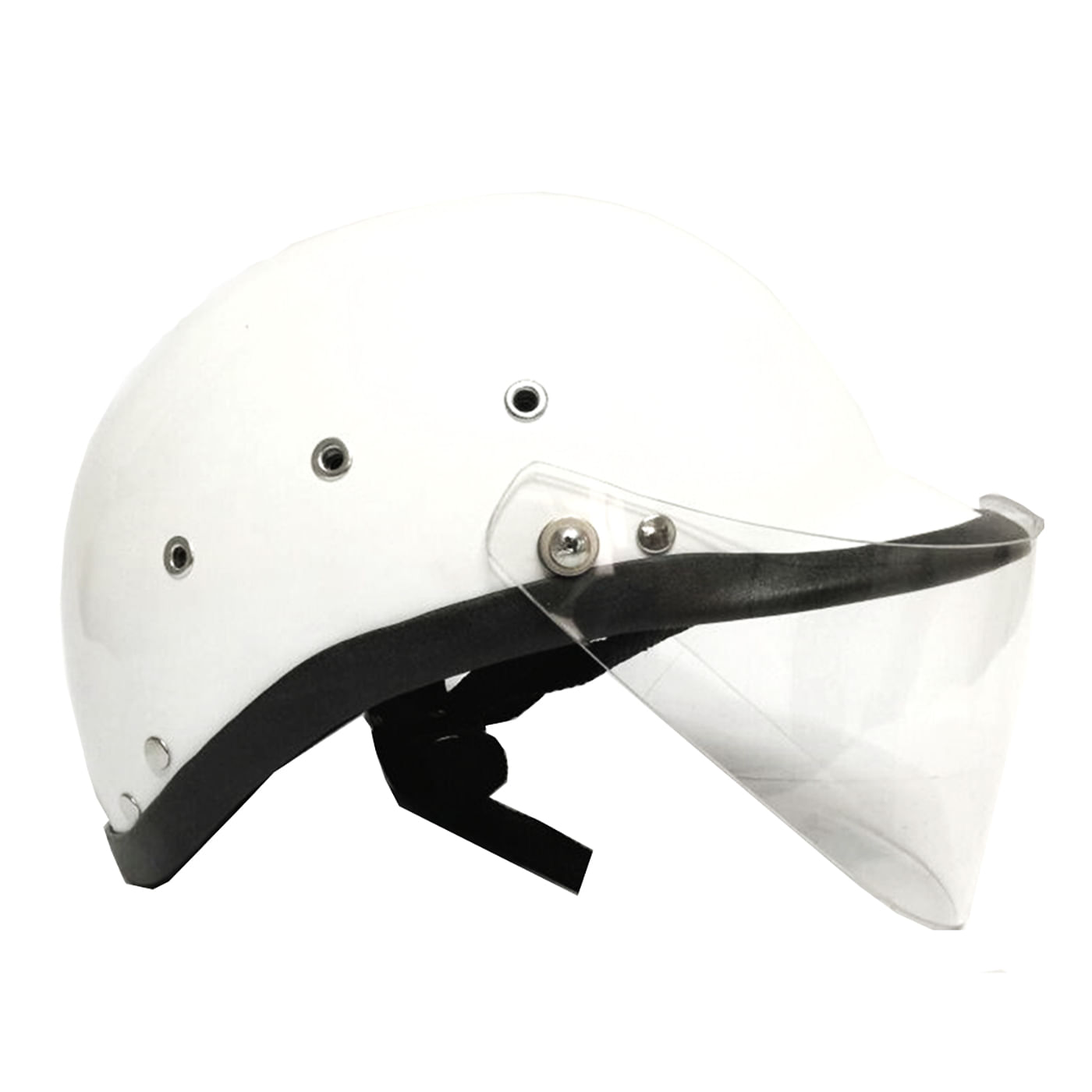 Casco de Moto Chopper Tipo Policía Blanco con Visor