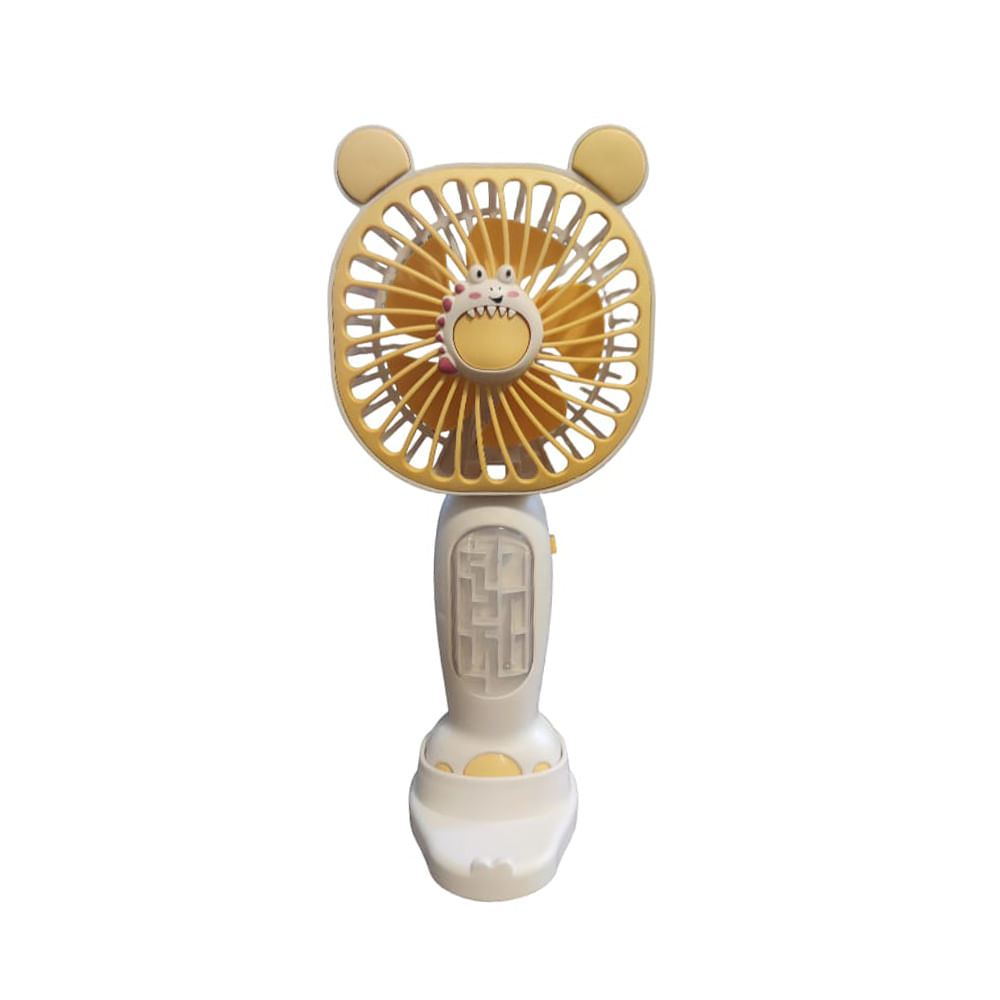 Mini Ventilador De Mano y Escritorio Cartoon Fan HQ-40A Amarillo