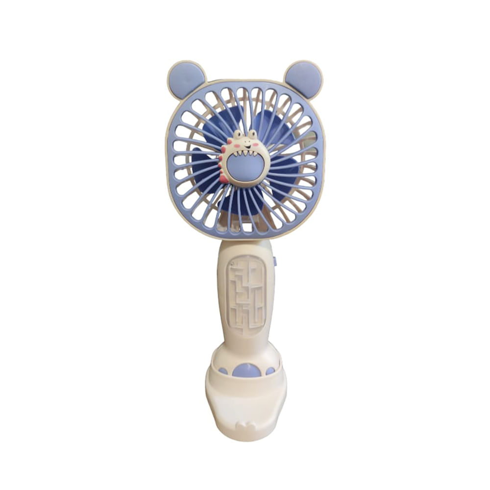 Mini Ventilador De Mano y Escritorio Cartoon Fan HQ-40A Celeste