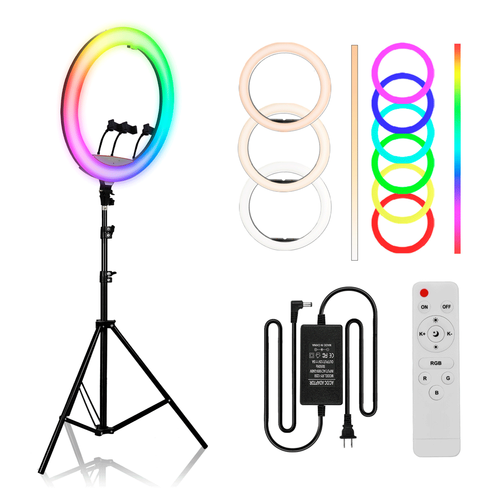 Luz Led Aro De Luz Multicolor Aro Luz Led Colores Tripode Soporte