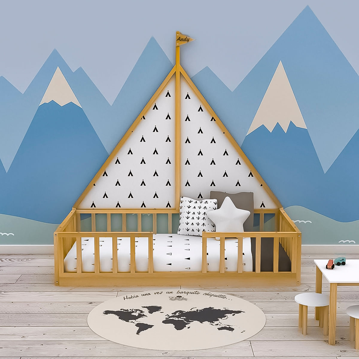 Cama Montessori Nina Plaza y Media Movenda