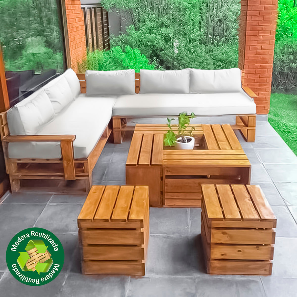 Set de terraza Codorniz 5 personas con mesa Movenda