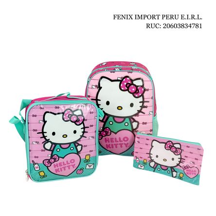 Set Mochila Kombat A4 Hello Kitty Scool