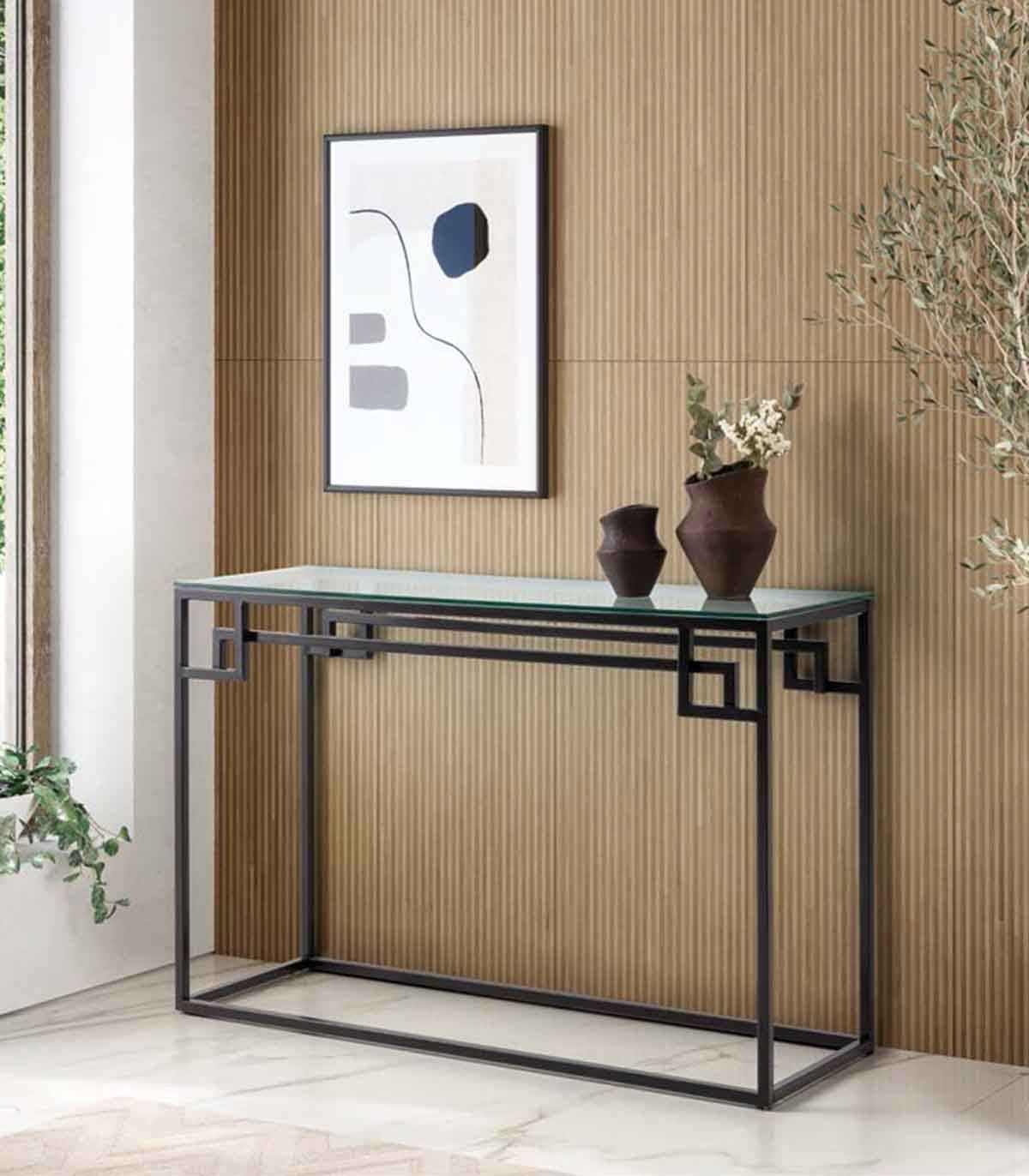 Consola Casa Concepto Tahoe Hecho de Metal Pintado al Horno Color Negro