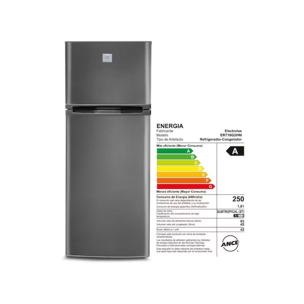 Refrigeradora Frost Top Mount 138 Lts Electrolux Ert18G2Hni
