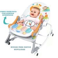 Silla Mecedora Ideal Musical con Piano Zaboo Plus Gris
