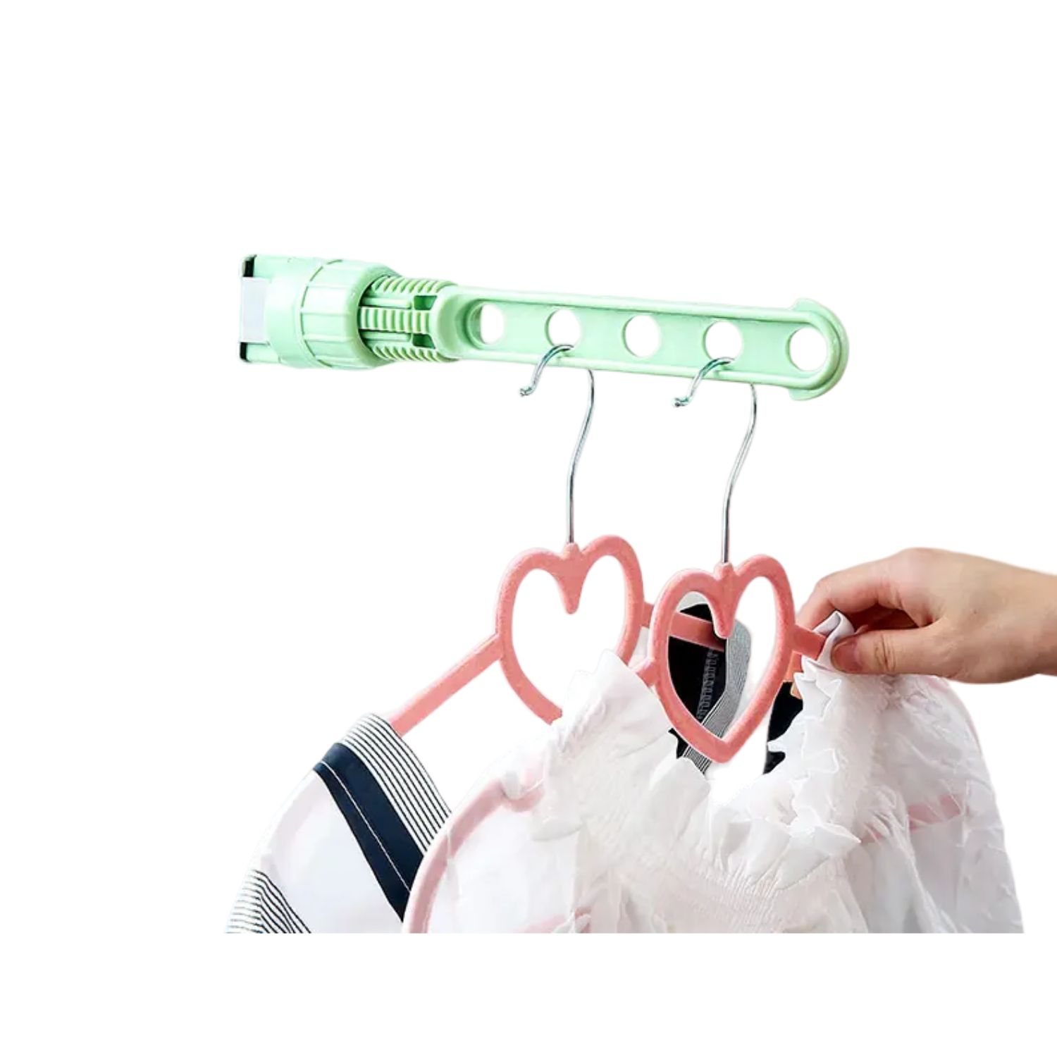 Tendedero de Ropa Portatil Generico Verde Jgo 6 Pzs