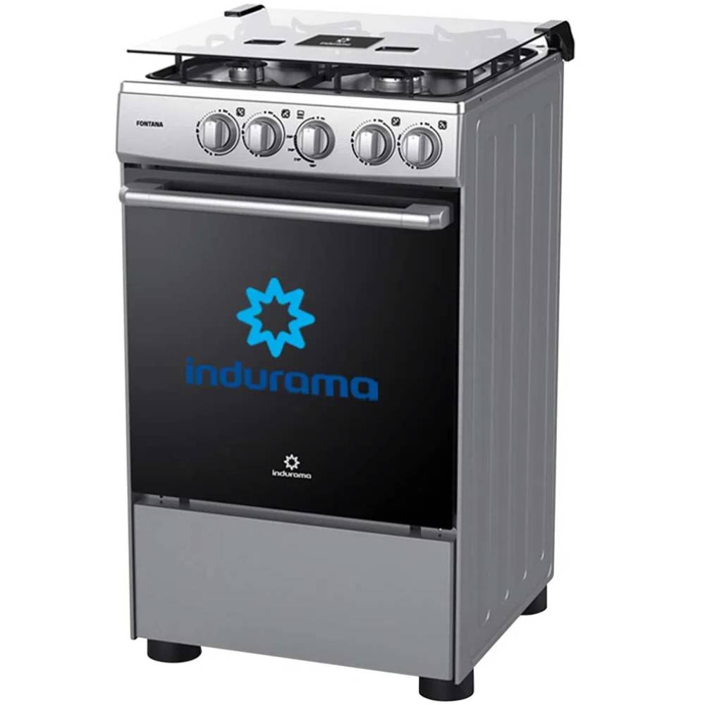 Cocina a gas Indurama de 4 Hornillas gris Fontana