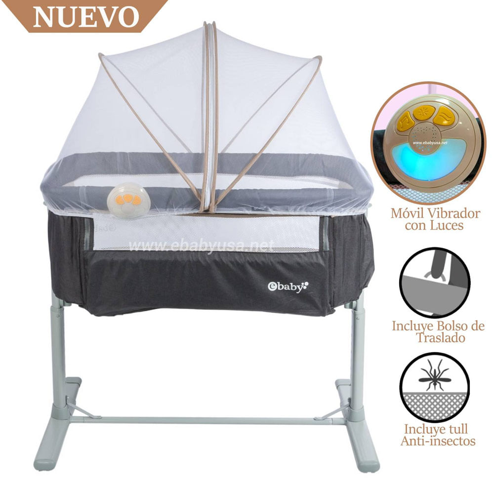 Cuna Colecho Ebaby Musical y Vibrador TAMI Beige