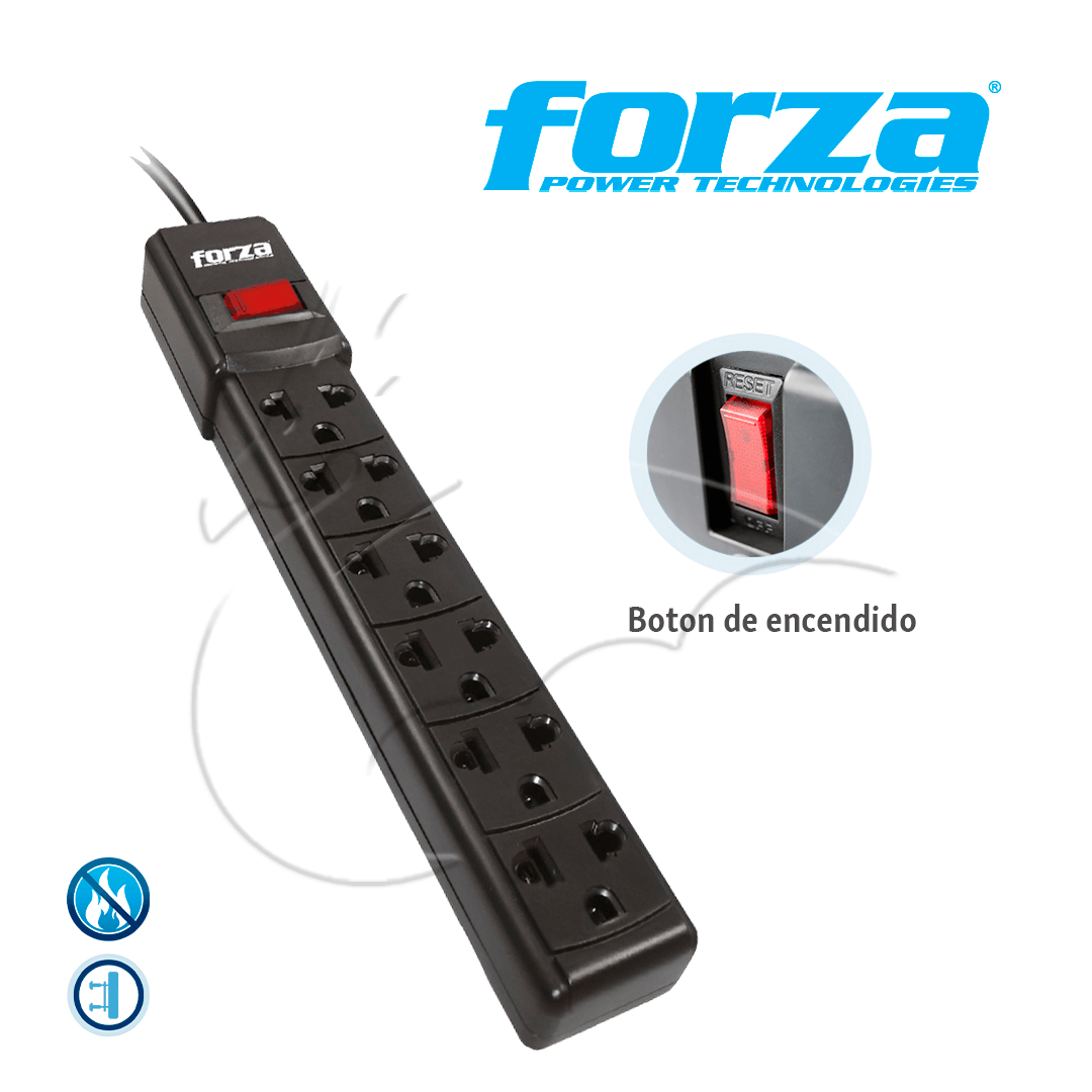 Estabilizador Forza Ps-001b 6 Puertos Con Interruptor