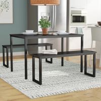 Juego de Comedor Moderno Nakao Negro R&R MUEBLES
