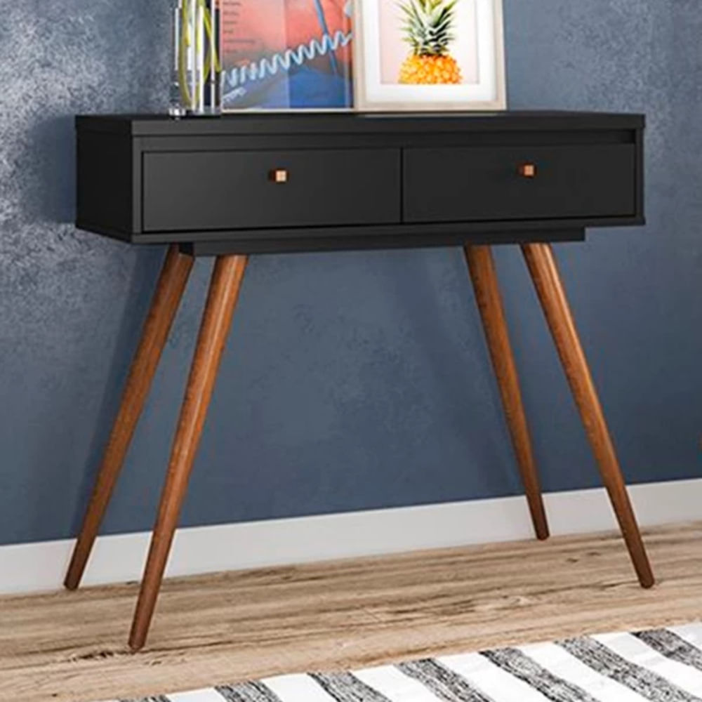 Recibidor Vintage York color Negro 2 cajones TU MESITA