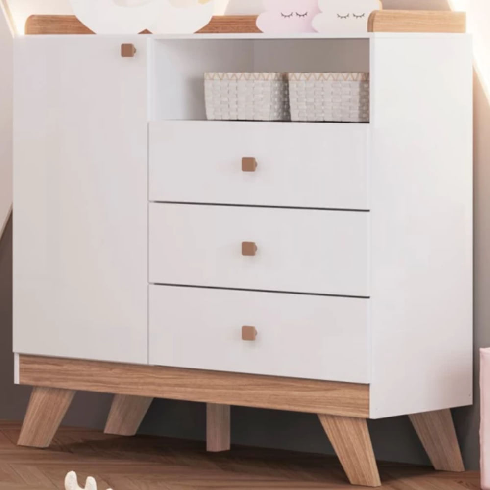 Cómoda Infantil Padme color Blanco 3 cajones TU MESITA