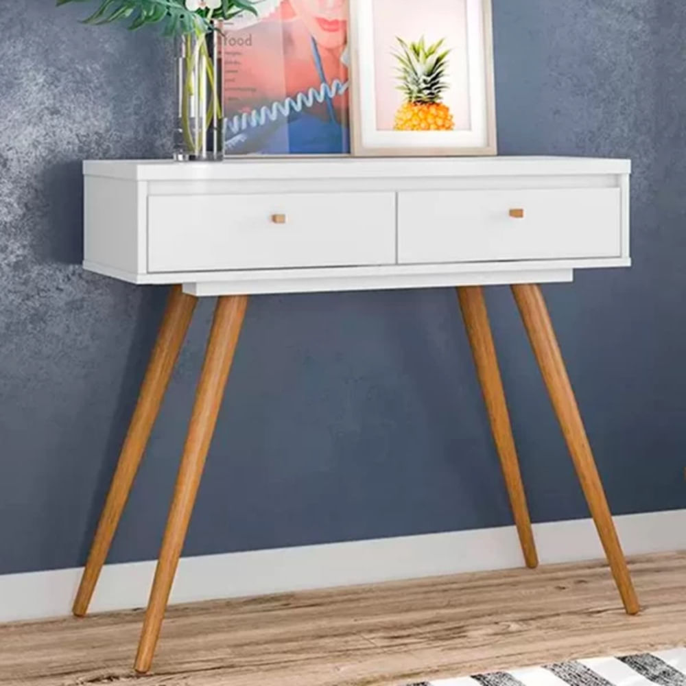 Recibidor Vintage York color Blanco 2 cajones TU MESITA