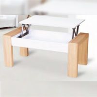 Mesa de Centro Elevable Nieves color Blanco/Duna TU MESITA