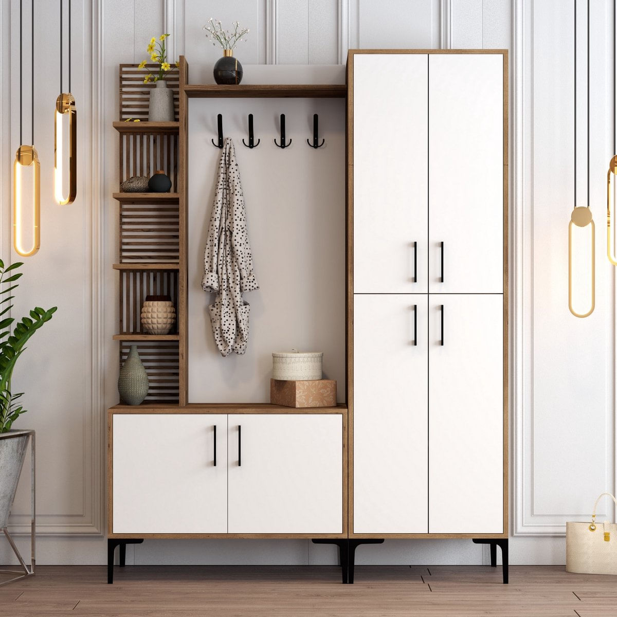 Armario Completo Giorgio color Blanco/Marrón TU MESITA