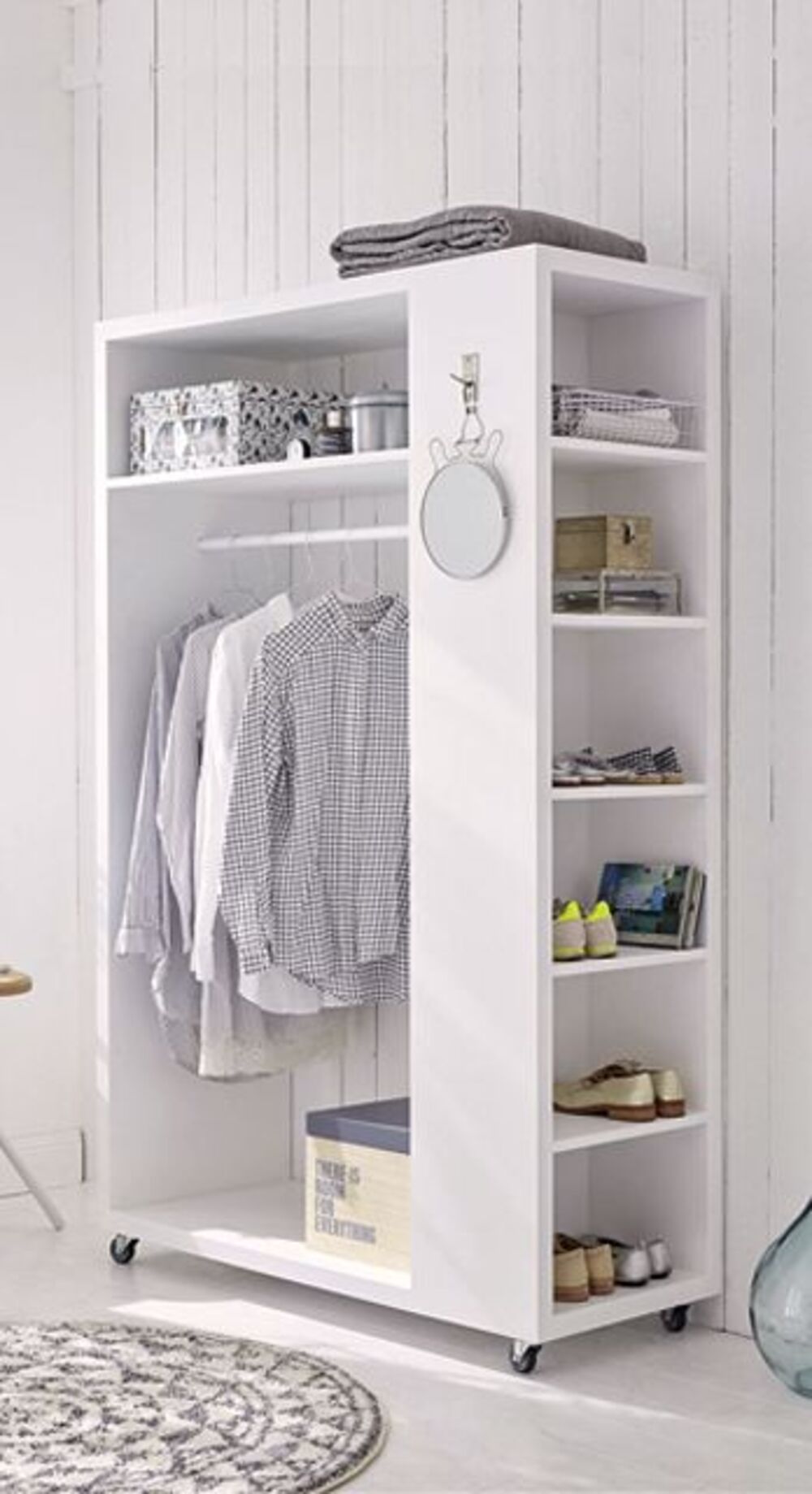 Ropero Vestidor Marión color Blanco con Ruedas TU MESITA