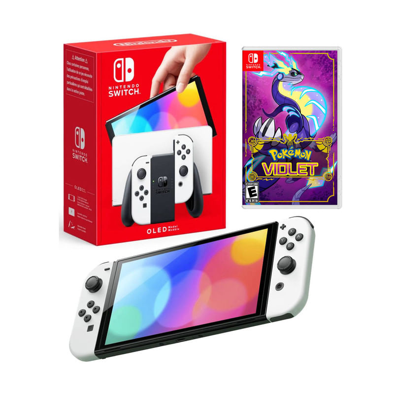 Consola Nintendo Switch Oled Blanca + Pokemon Violet