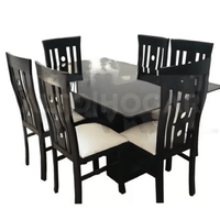 Juego de Comedor Alto Hogar 6 Sillas Clau Beige