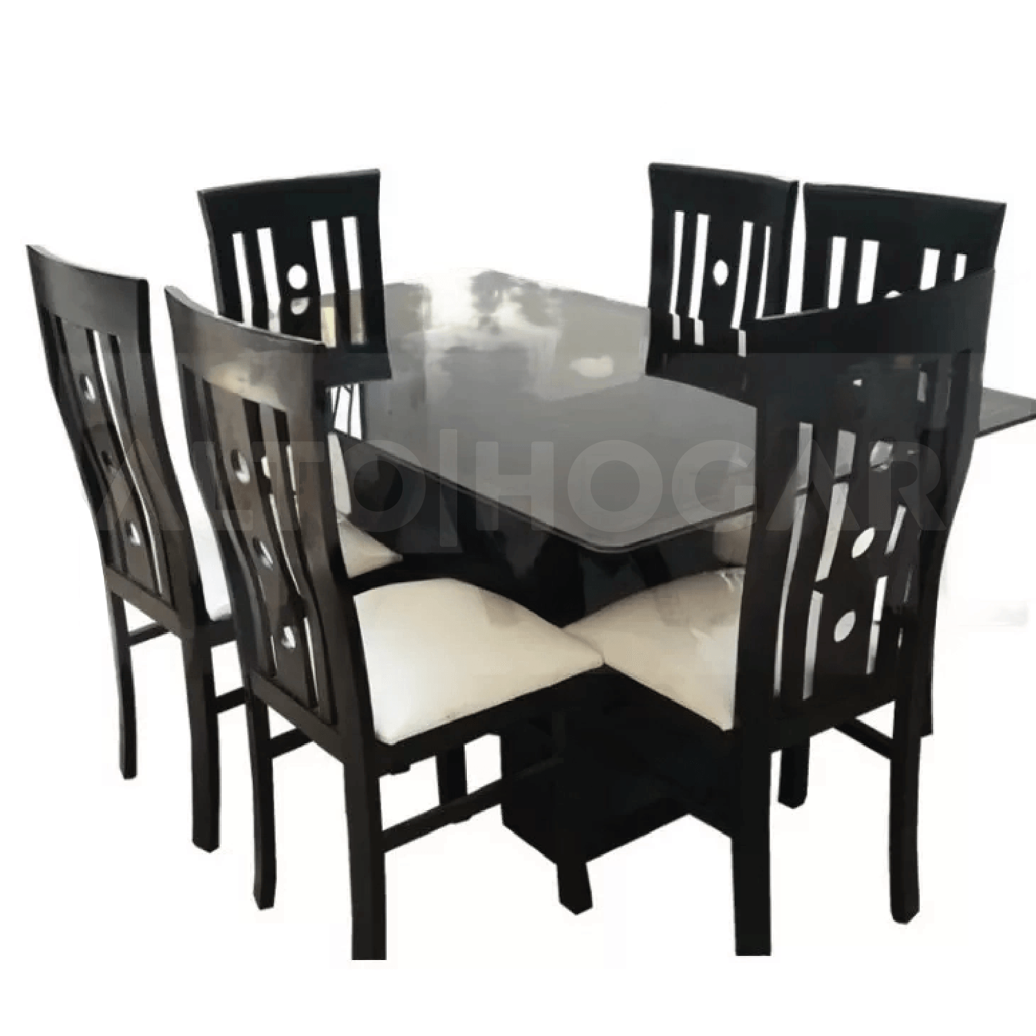 Juego de Comedor Alto Hogar 6 Sillas Clau Beige