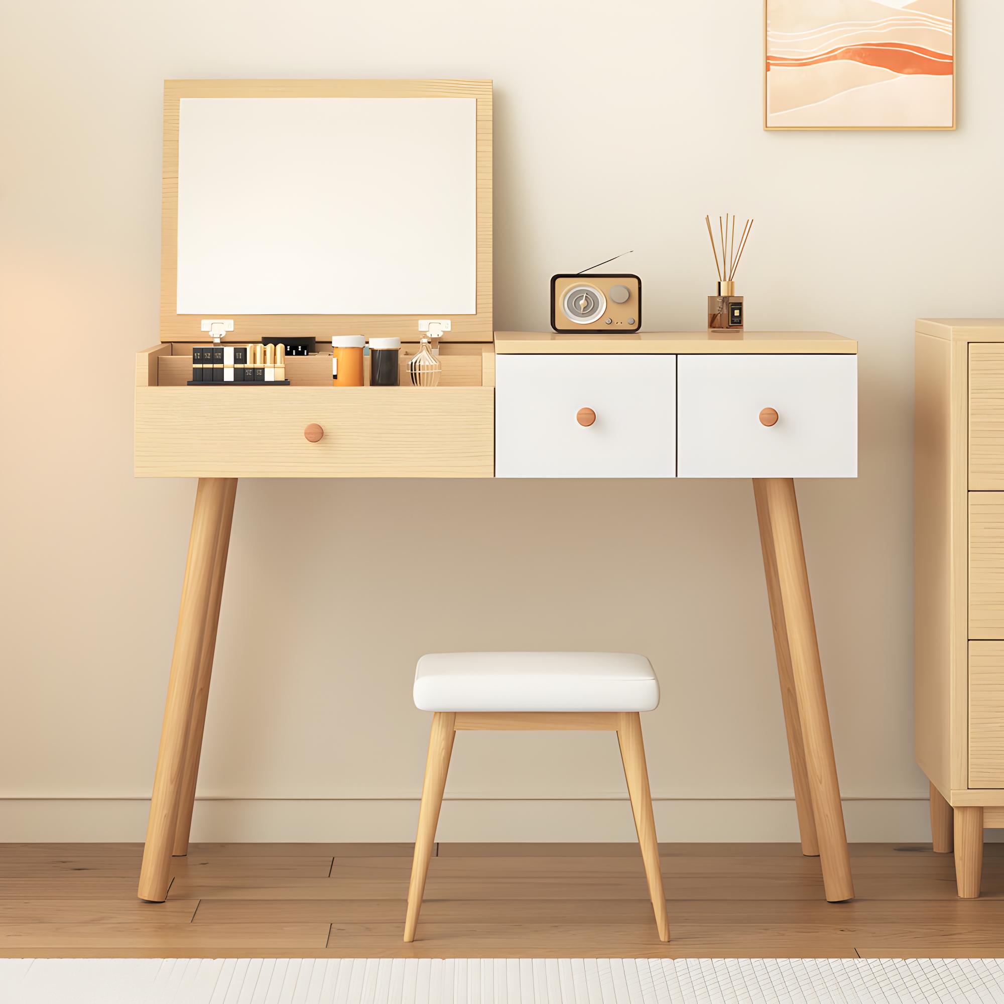 Tocador Moderno Miller color Duna/Blanco TU MESITA