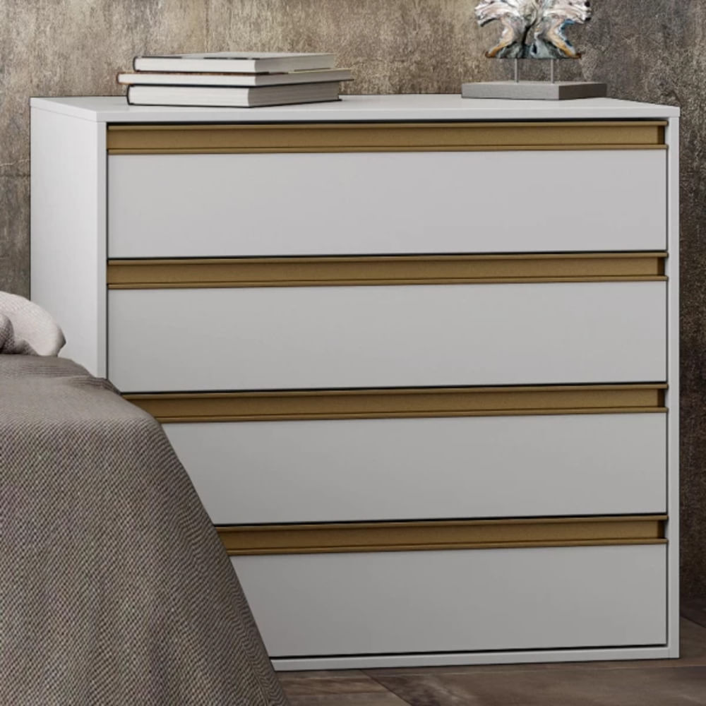 Cómoda Clásica Chiapas color Blanco 5 cajones TU MESITA