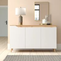 Aparador Moderno Geki Blanco y Marron R&R MUEBLES