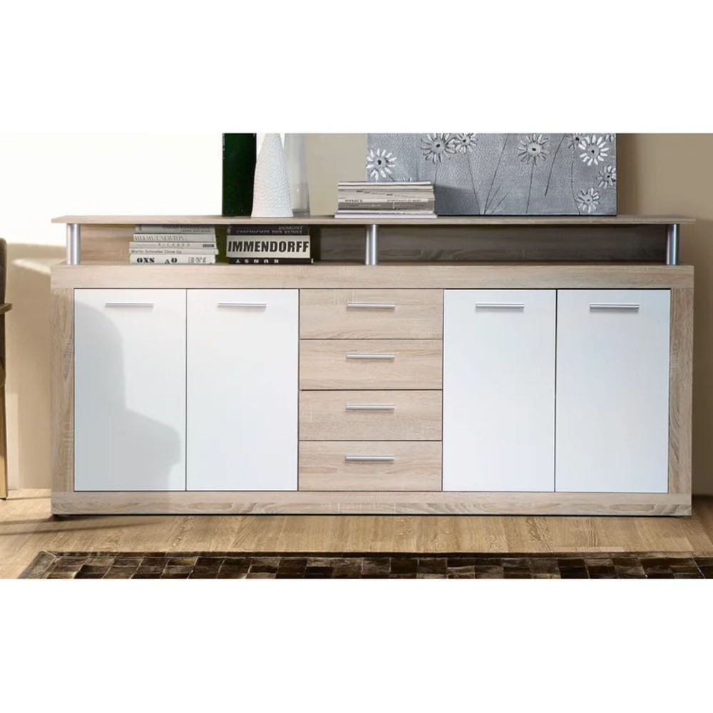 Aparador Moderno Nachi Blanco y Marron R&R MUEBLES