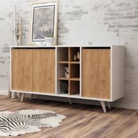 Aparador Moderno Shura Blanco y Marrón R&R MUEBLES