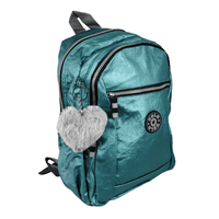 Mochila  escolar Turquesa Juvenil Con Pompom Yolo