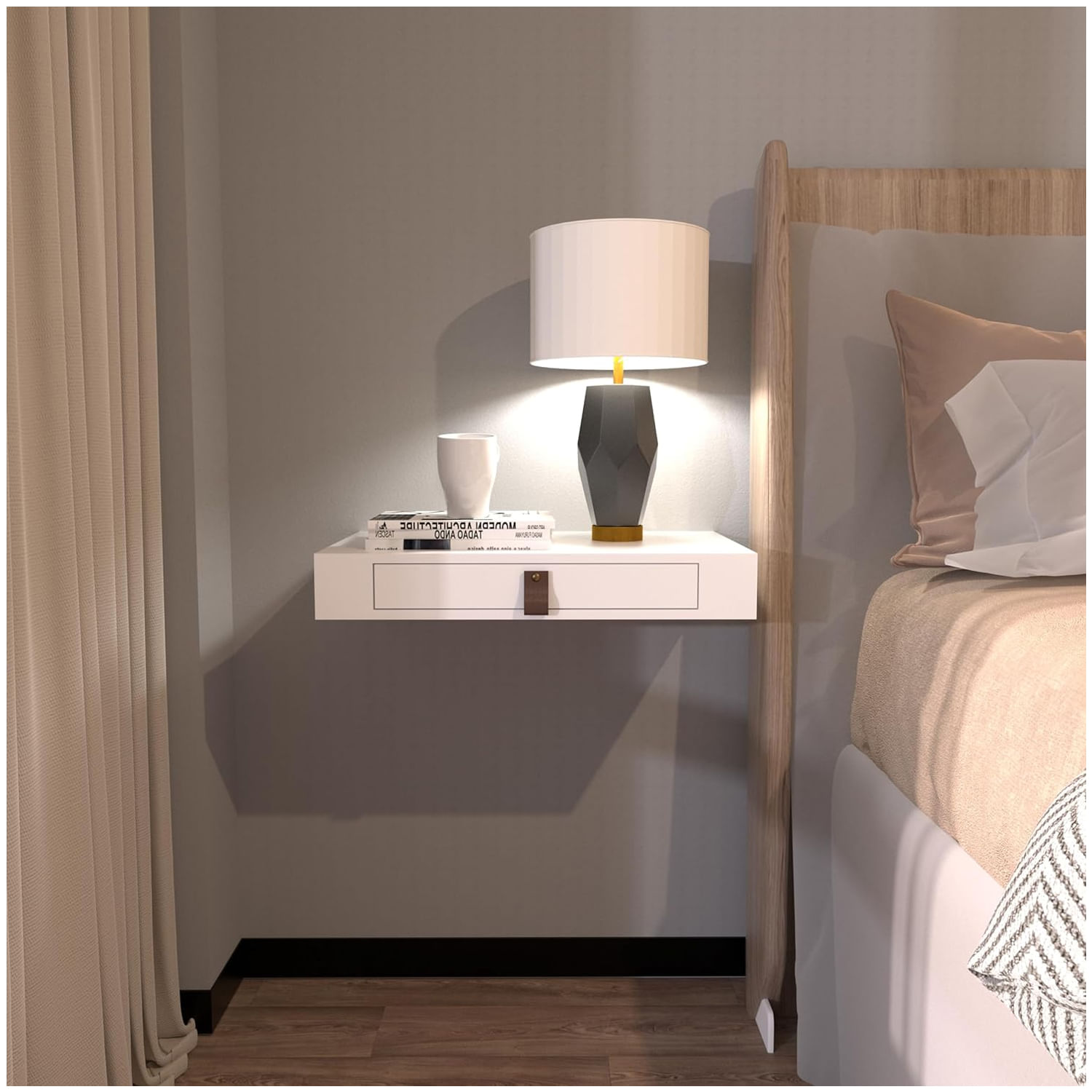 Velador Flotante Moline Ventitas Home Blanco