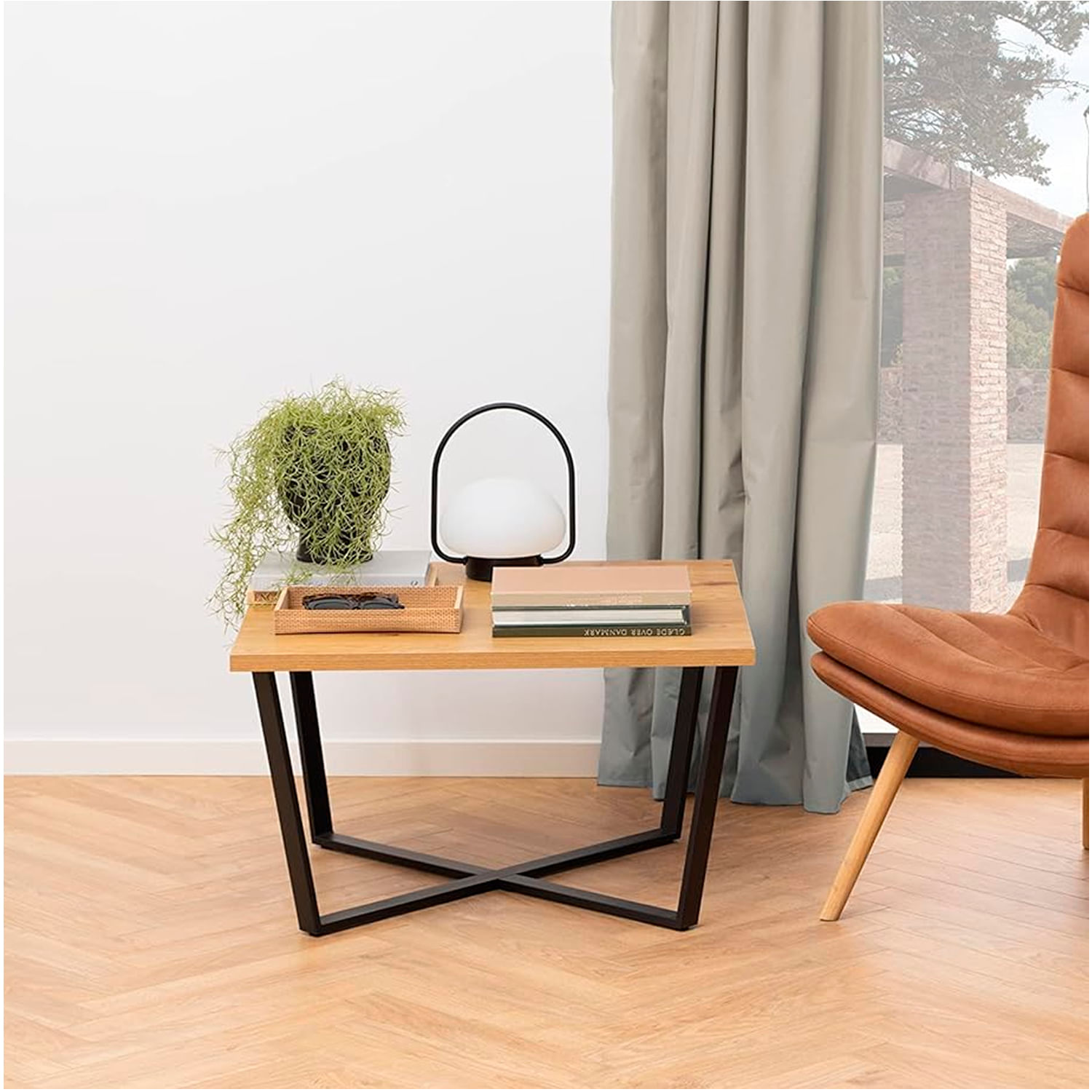 Mesa de Centro Industrial Oliviera Ventitas Home Macadamia