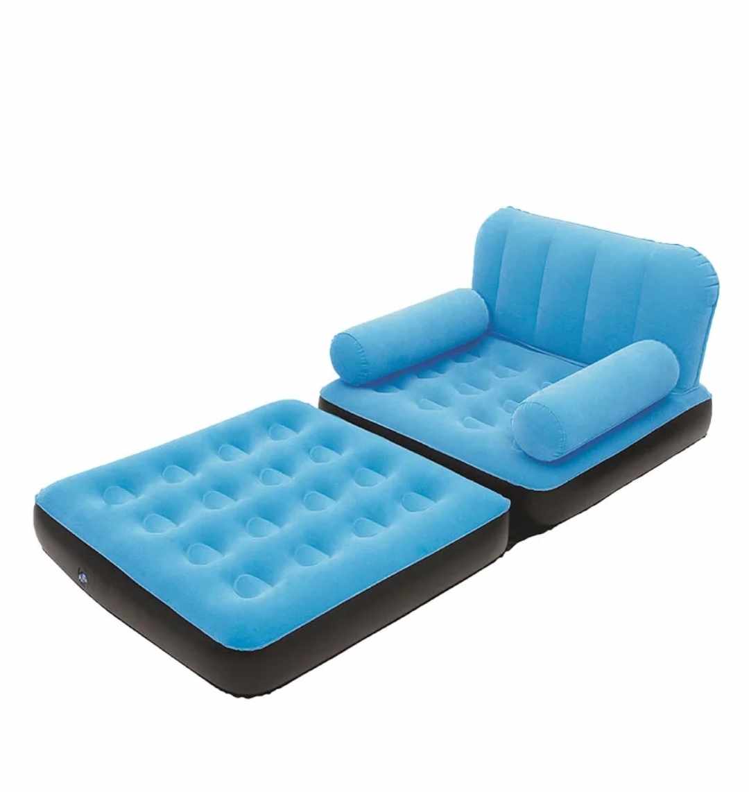 Sofa Cama Inflable Sillon Puff Gigante de Hogar Terraza Habitacion Celeste