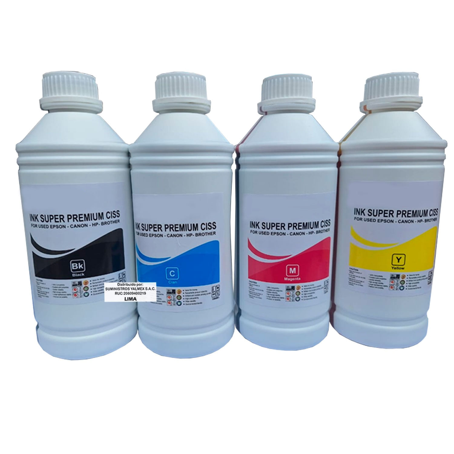 Tinta Compatible Litro x 4 Colores Super Premium Ciss para Epson T664 / t544 / t504