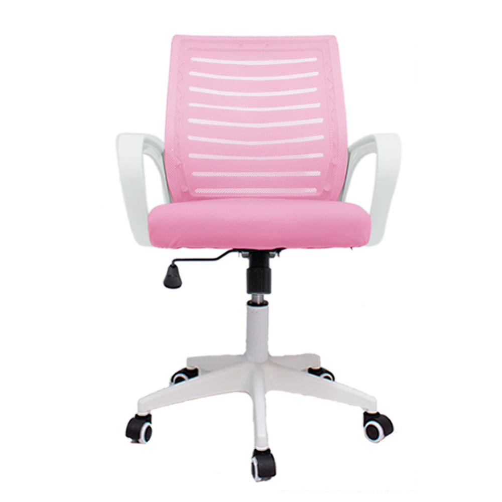 Silla de Oficina Inius Kandy – Rosa con Base Blanca