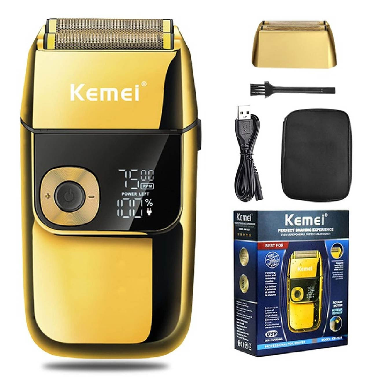 Afeitadora Shaver Kemei con Patillero Digital KM-2028