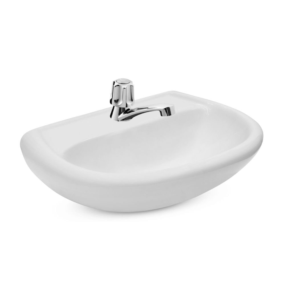 COMBO de baño Italgrif: Lavatorio Aruba Blanco + Llave de lavatorio Bavaro Cromado Baja