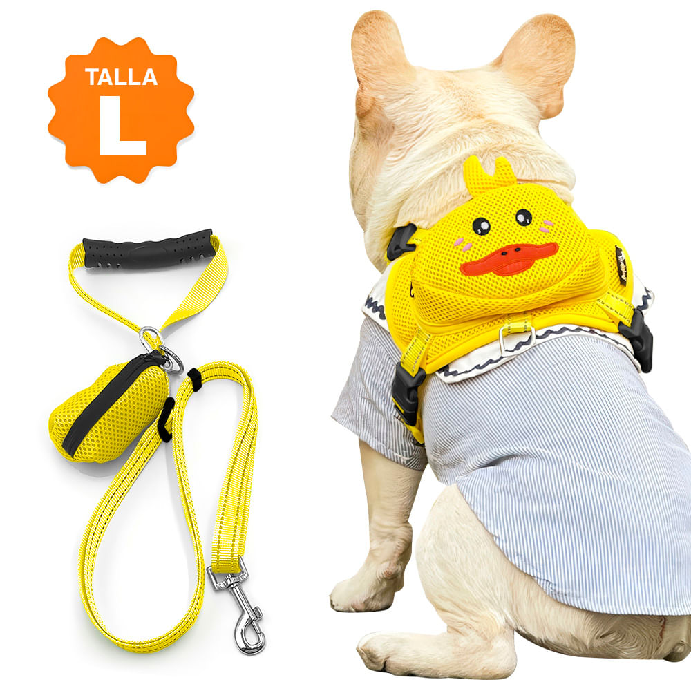 Mochila Arnés con Correa para Perros Talla L Patito R40