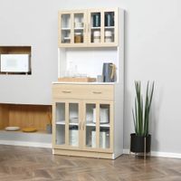 Mueble de Cocina Moderno Kurenai Blanco y Marrón R&R MUEBLES