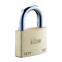 Candado con llave Latón Iseo Modelo E50 50mm Cromado Brillante