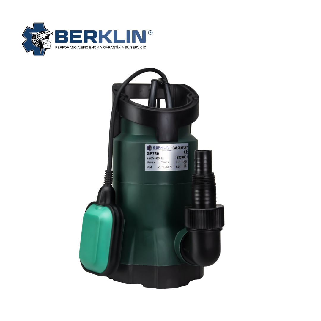 Bomba de agua sumergible Berklin  para achique de 1 HP