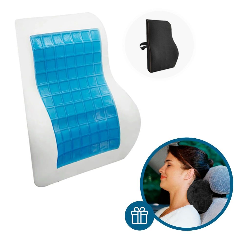 Cojín Lumbar con Gel Frío y Regalo Cojín Cervical  Teraflex  45x40x11cm