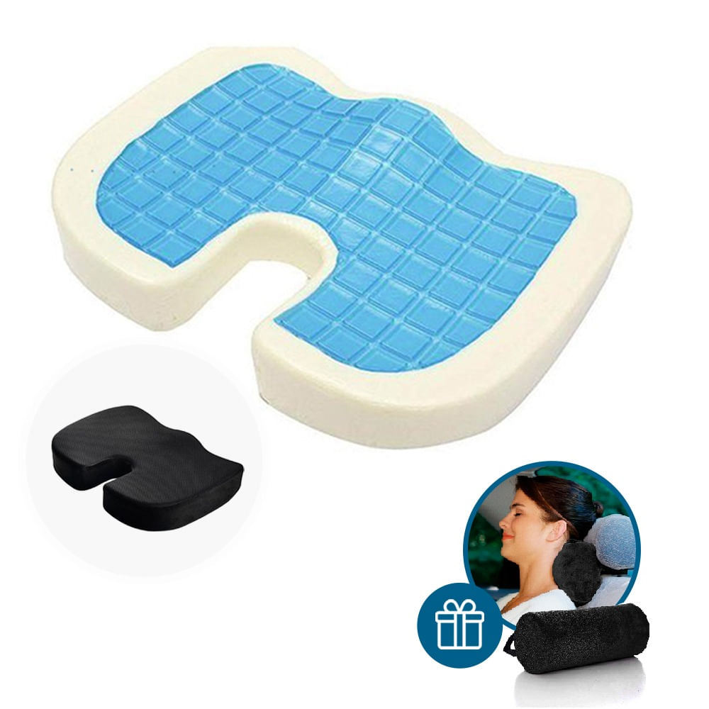 Cojín Coxis con Gel Frío y Regalo Cojín Cervical Teraflex 46x35x7cm