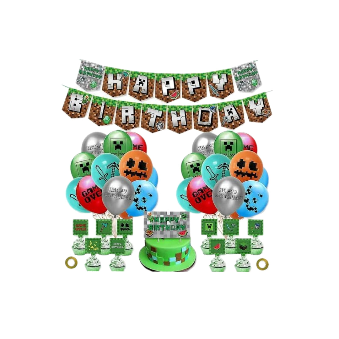 Kit de Decoracion para Fiesta Minecraff